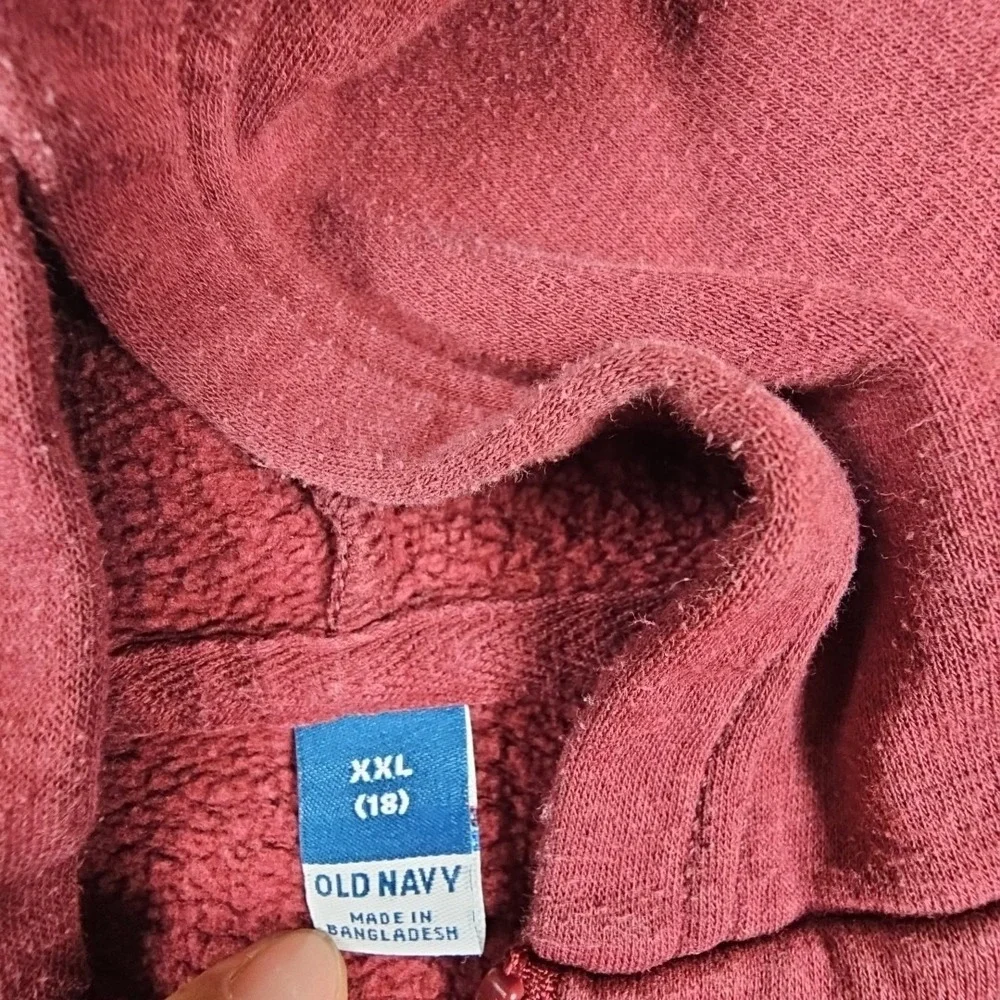 Old Navy  Basic Hoodie Boys/Girls Burgundy Size XXL (18) Full Zip Hoodie‎ Casual